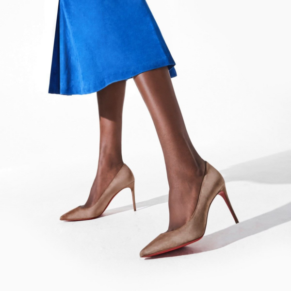 Giày Cao Gót Christian Louboutin Kate 85 Brown Veau Velours 3191417C626 - Ảnh 5