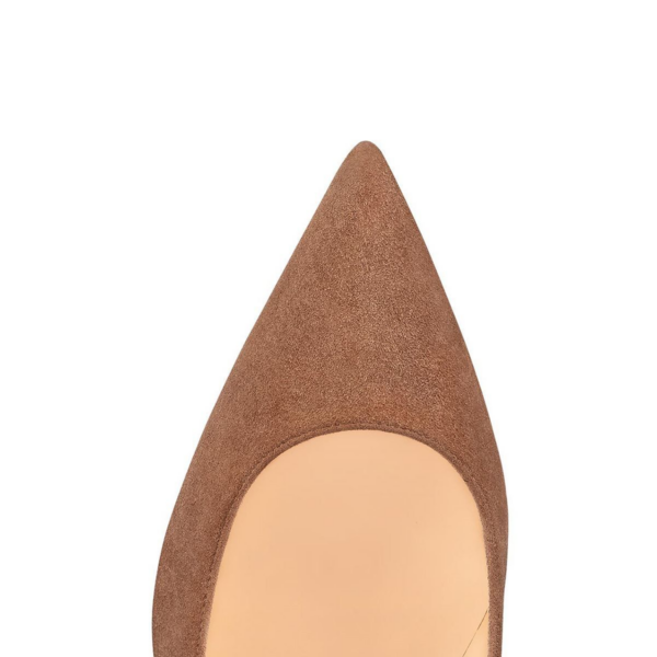 Giày Cao Gót Christian Louboutin Kate 85 Brown Veau Velours 3191417C626 - Ảnh 3