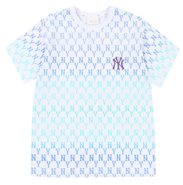 Áo MLB Monogram Blue Gradation New York Yankees 31TSMC131-50U