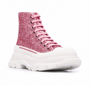 Alternative view of Giày Alexander McQueen Tread Slick Glittered Sneakers 'Pink' 666806-W4JF4-5489
