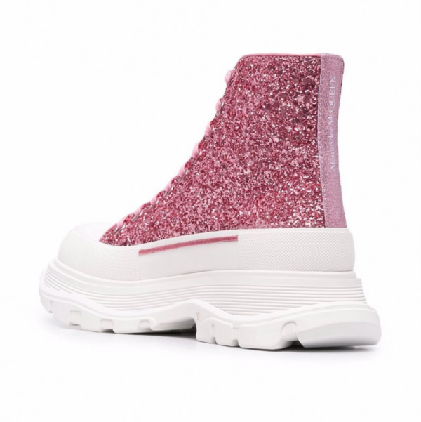 Giày Alexander McQueen Tread Slick Glittered Sneakers 'Pink' 666806-W4JF4-5489 - Ảnh 4