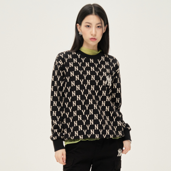 Áo Sweater MLB Monogram Allover Logo 3AMTM0614-50BKS - Ảnh 3