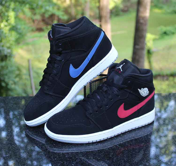 Giày Nike Air Jordan 1 Mid 'Multicolor Swoosh Black' 554724-065 - Ảnh 6
