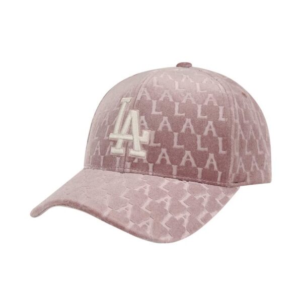 Mũ MLB LA Dodgers Velvet Monogram Pink 32CPXM941-07P - Ảnh 2