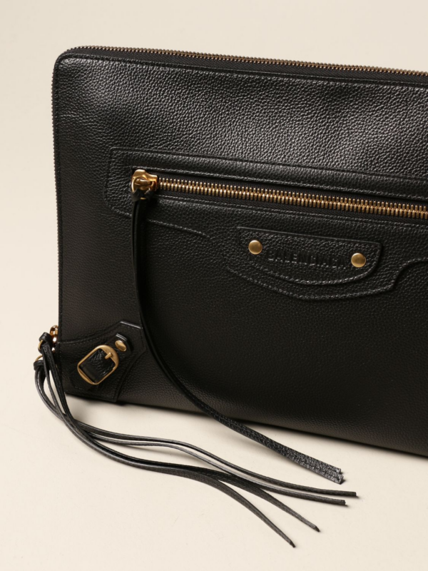 Túi Balenciaga Neo Classic Pouch In Grained Leather 652490-15Y0I-1000 - Ảnh 4