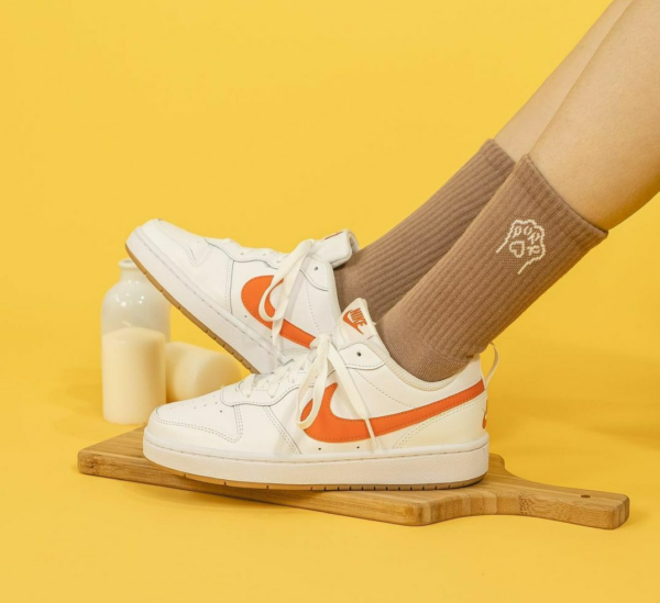 Giày Nike Court Borough Low 2 GS 'White Orange' BQ5448-114 - Ảnh 6