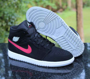 Alternative view of Giày Nike Air Jordan 1 Mid 'Multicolor Swoosh Black' 554724-065