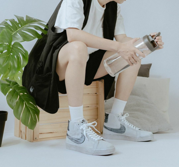 Giày Nike SB Blazer Mid Faded 'Grey Black' DA1839-002 - Ảnh 3