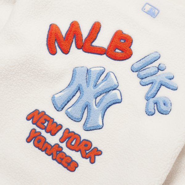 Áo MLB Like Fleece Overfit Sweatshirt New York Yankees 3AMTF5316-50CRS - Ảnh 5