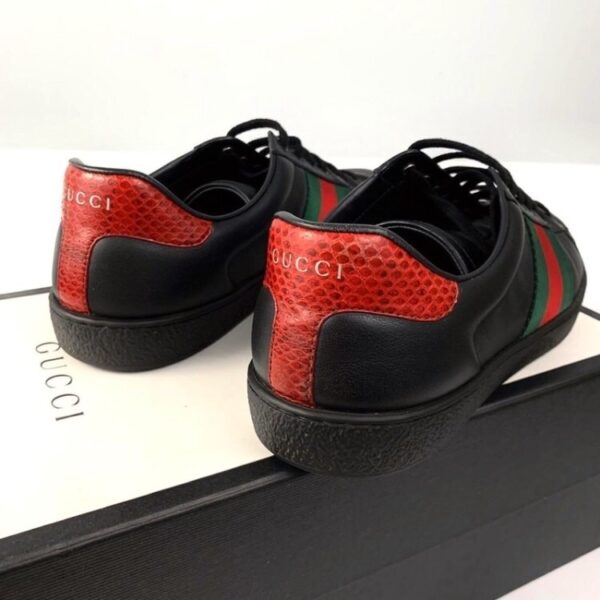 Giày Gucci Ace Leather 'Black' 386750 A38D0 1078 - Ảnh 3