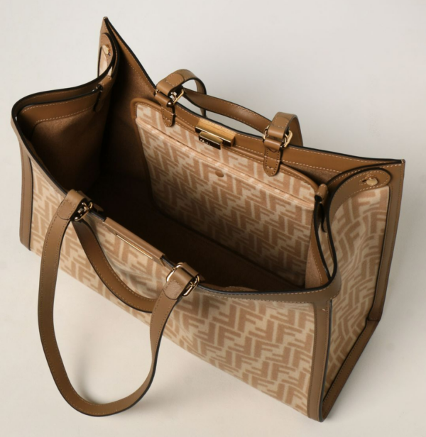 Túi Fendi PEEKABOO X-TOTE FF Wool Bag 'Beige' 8BH374-AHJ8-F1F24 - Ảnh 7