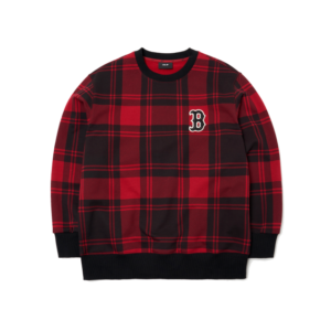 Áo MLB Check Front Overfit Sweatshirt Boston Red Sox 3AMTC2114-43RDD