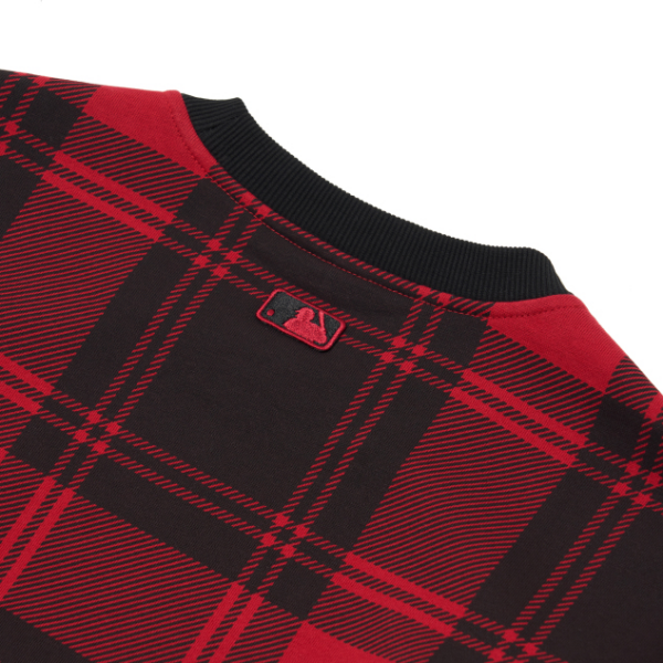 Áo MLB Check Front Overfit Sweatshirt Boston Red Sox 3AMTC2114-43RDD - Ảnh 3