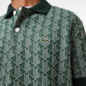 Ao Lacoste Classic Fit Print Contrast Collar 'Green' DH0073-7M4