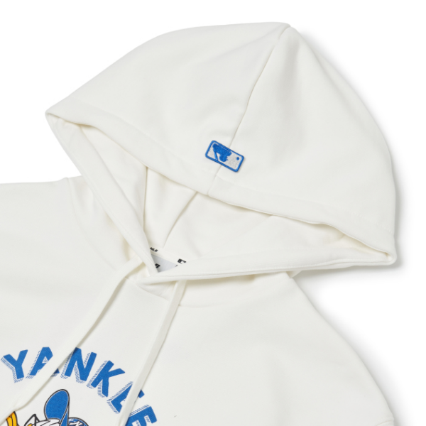 Áo MLB X DISNEY Donlad Duck Big Logo Overfit Hoodie NY Yankees 3AHDD1014-50IVS - Ảnh 3