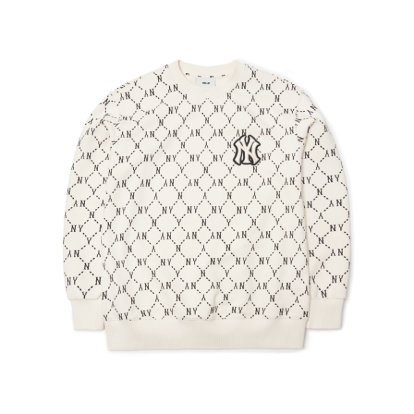 Áo MLB Monogram Diamond New York Yankees 'White' 3AMTM0314-50CRS