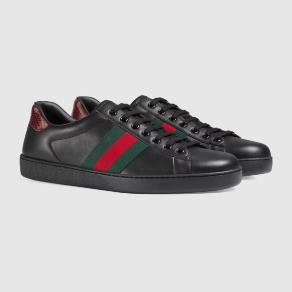 Giày Gucci Men's Ace Leather sneaker 386750-02JR0-1078 - Ảnh 3