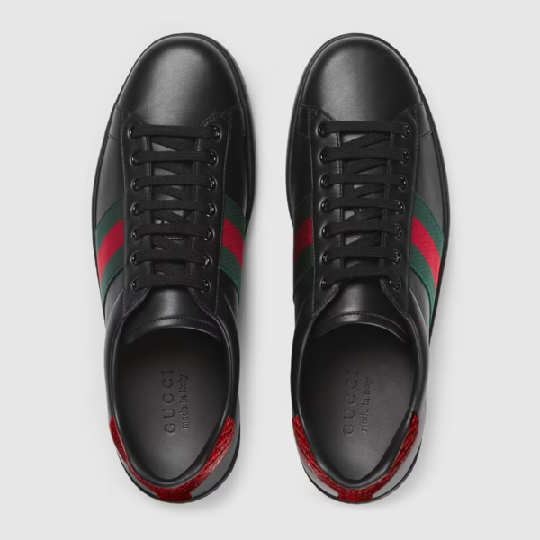 Giày Gucci Men's Ace Leather sneaker 386750-02JR0-1078 - Ảnh 4