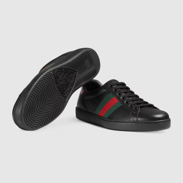Giày Gucci Men's Ace Leather sneaker 386750-02JR0-1078 - Ảnh 5