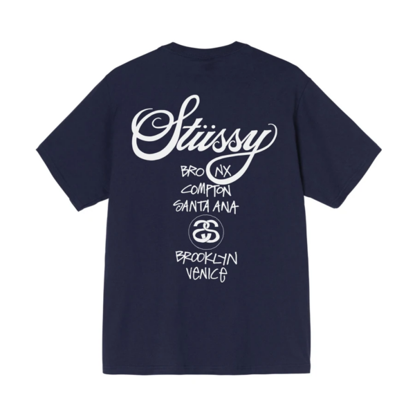 Áo Stussy World Tour T-Shirt Navy - Ảnh 2