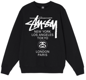 Áo Stussy World Tour Crew Sweater Black