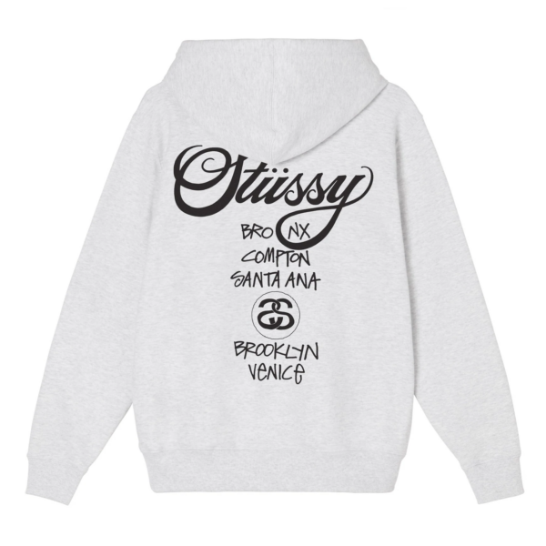 Áo Stussy World Tour Hoodie Grey - Ảnh 2