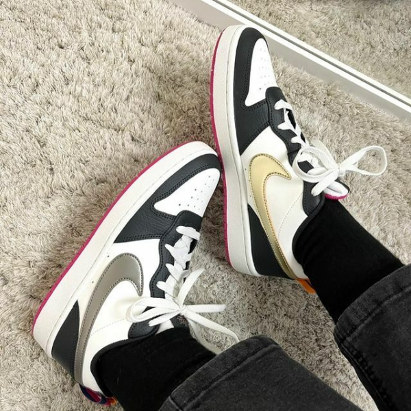 Giày Nike Court Borough Low 2 GS 'Off Noir Pink Prime' DJ0040-100 - Ảnh 7