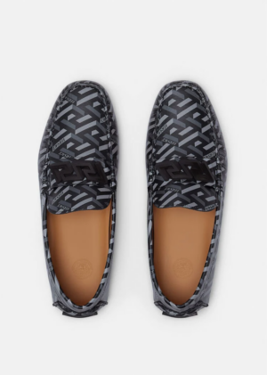 Alternative view of Giày Versace La Greca Loafers 'Black Gray' 1003354-1A02903-5B050