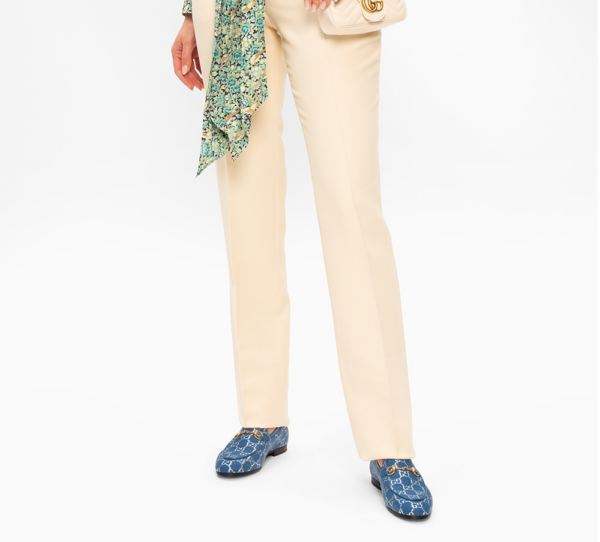 Giày Gucci Mocassini Jordaan GG Blue 431467 2C820 4691 - Ảnh 3