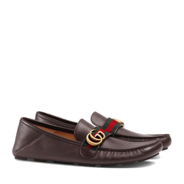 Giày Gucci Leather Driver With Web 450891-DTM10-2160 - Ảnh 2