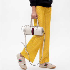 Alternative view of Giày Gucci Wmns Screener 'White GG Lamé' 577684-2C830-9150