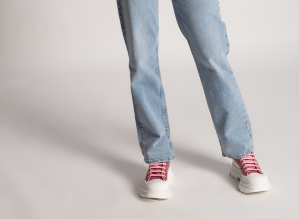 Giày Alexander McQueen Tread Slick Glittered Sneakers 'Pink' 666806-W4JF4-5489 - Ảnh 6