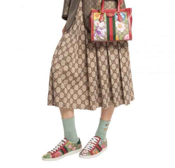 Giày Gucci Wmns Ace GG Supreme Low 'Flora Print Red' 433900-HT520-8490 - Ảnh 2