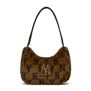 Túi MLB Monogram Fur Hobo Bag NY Yankees 3ABQS0316-50BRS