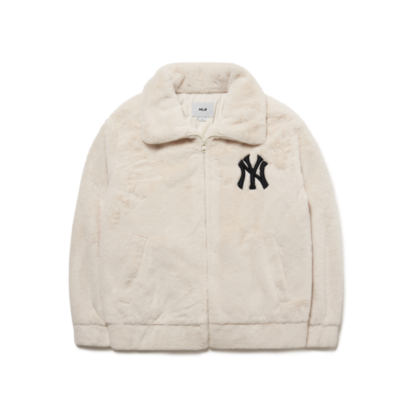 Áo MLB Basic Stand Neck Mega Logo Plush Jumper NY Yankees 3AJPF0416-50CRS