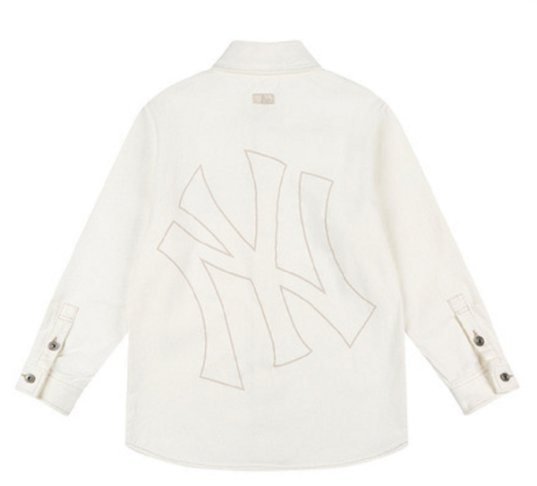 Áo MLB Basic Back Logo Denim Shirt New York Yankees 31WSN2111-50I - Ảnh 2