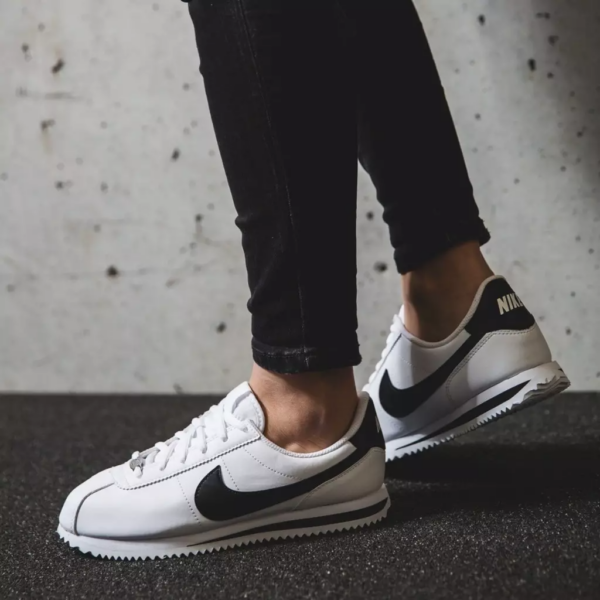 Giày Nike Cortez Basic Leather 'White Black' 819719-100 - Ảnh 3