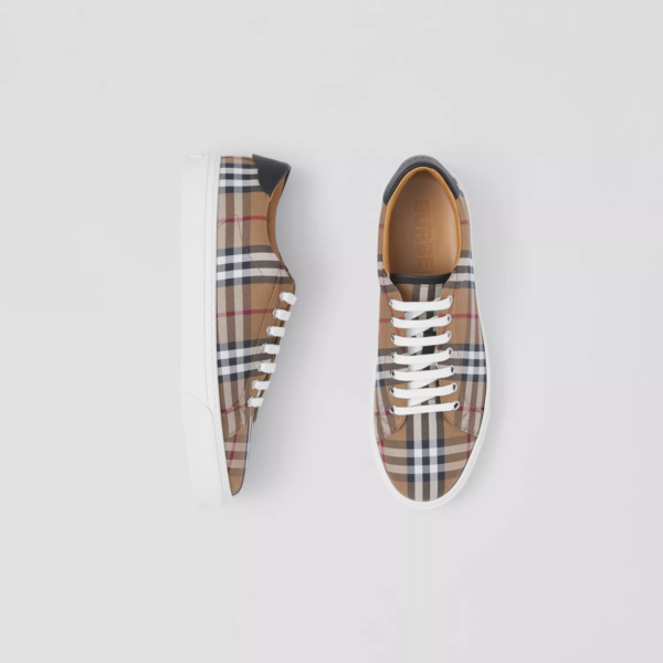 Giày Burberry Check Cotton Leather 'Birch Brown' 80481561 - Ảnh 2