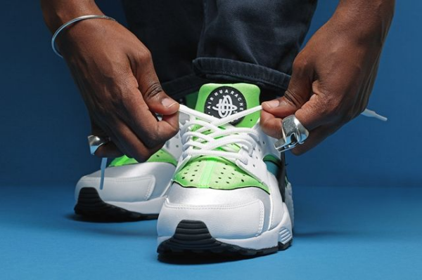 Giày Nike Air Huarache Run White Clearwater Flash Lime 634835-100 - Ảnh 3