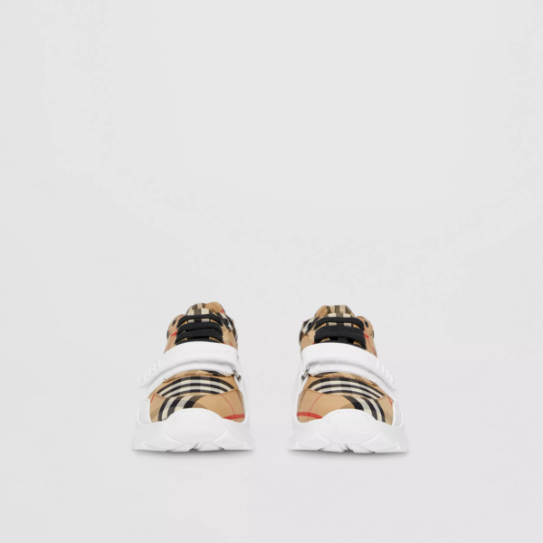 Giày Burberry Vintage Check Leather Beige White 80240521 - Ảnh 4