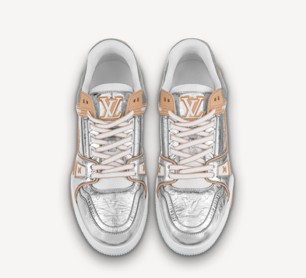 Giày Louis Vuitton LV Trainers 'Metallic Beige' 1A996D - Ảnh 4
