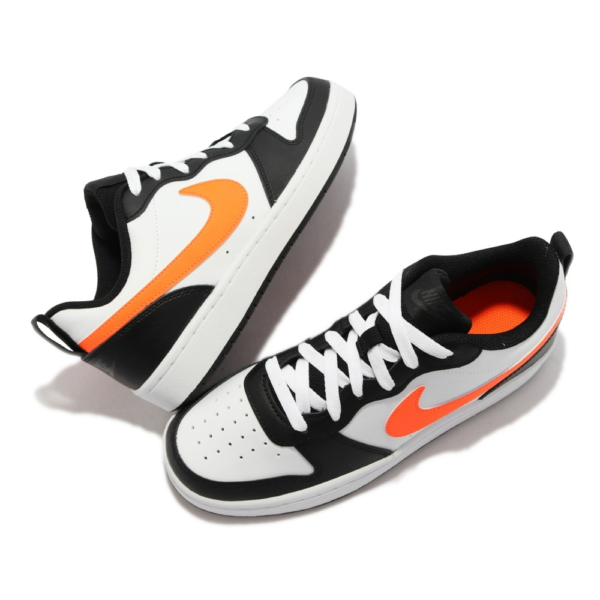 Giày Nike Court Borough Low 2 GS 'White Black Orange' BQ5448-115 - Ảnh 3
