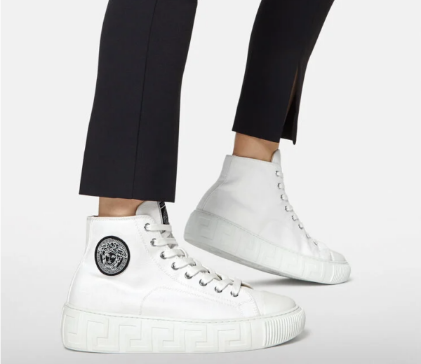 Giày Versace Greca High Topp Trainers White DST643D-DTE3G-D01P - Ảnh 5