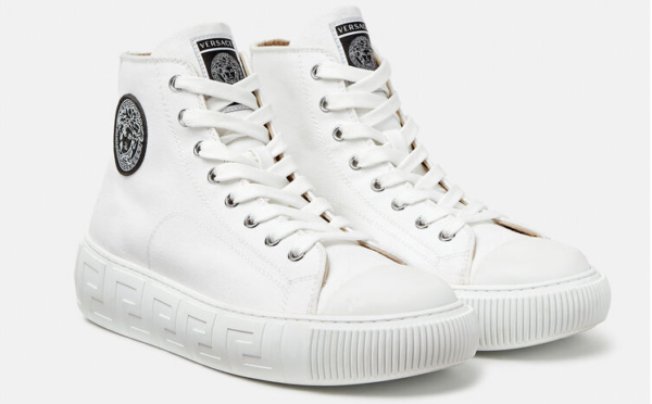 Giày Versace Greca High Topp Trainers White DST643D-DTE3G-D01P - Ảnh 4