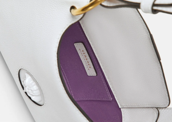 Túi Versace La Medusa Small Hobo White 1000802-DVIT3T-1W04V - Ảnh 6