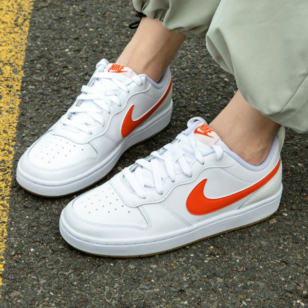 Giày Nike Court Borough Low 2 GS 'White Orange' BQ5448-114 - Ảnh 4