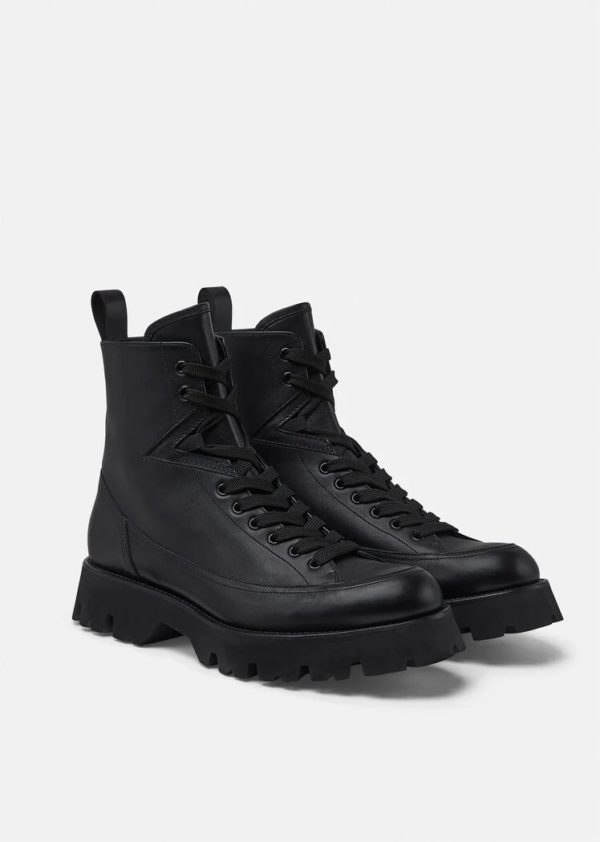 Giày Versace Leonidas Leather Boots Black 1000794-1A00633-1B090 - Ảnh 3