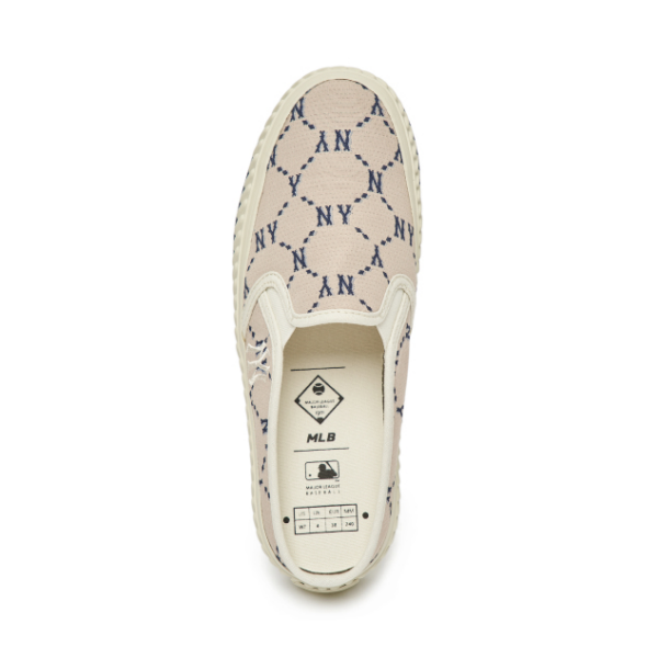 Giày MLB Dia Monogram New York Yankees Beige 3AMUMDB2N-50BGS - Ảnh 6