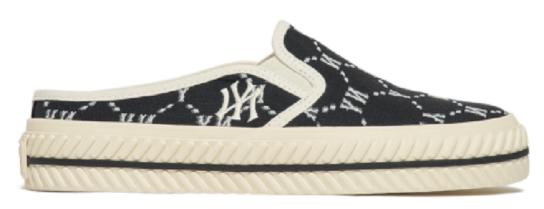 Giày MLB Mule Dia Monogram New York Yankees 'Black White' 3AMUMDB2N-50BKS