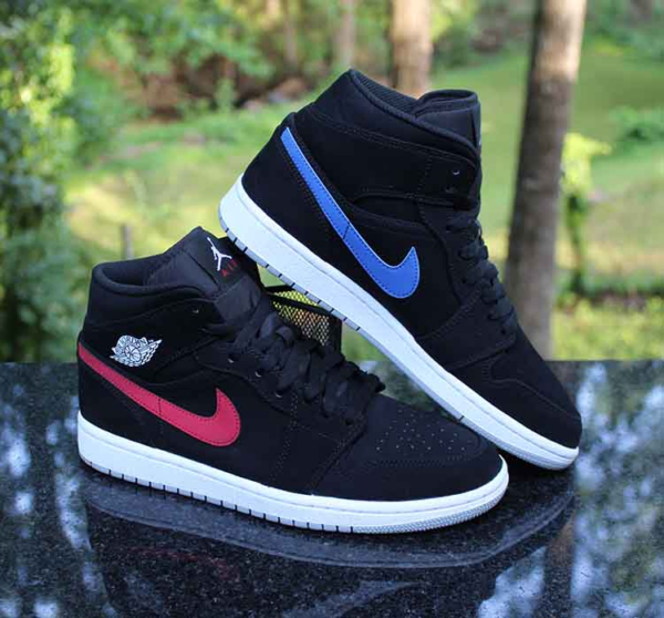 Giày Nike Air Jordan 1 Mid 'Multicolor Swoosh Black' 554724-065 - Ảnh 3